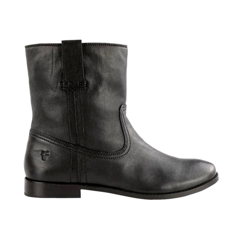 Frye Anna Leather Shortie Black Cute Casual Boot - Picture 7 of 16